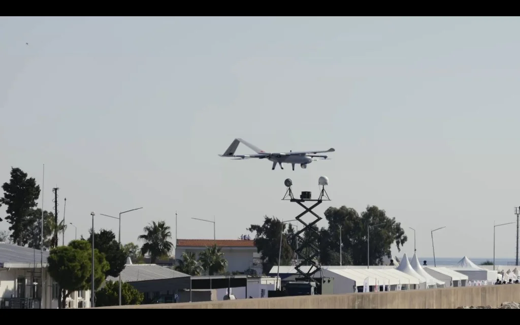 Aerial unmanned element over the TURNAs-2026 exercise area